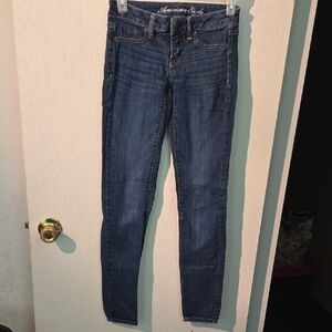American Eagle Outfitters Women's Dark Blue Skinny Jeans